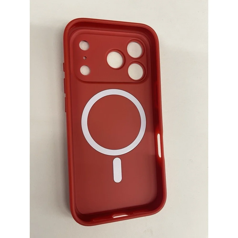 Magnetic iPhone‎ 17 Pro Case Full Camera Protection Matte Soild Color- Red